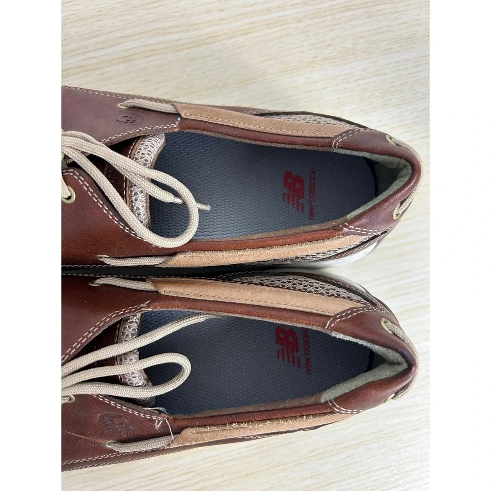 Dunham‎ Captain Leather Boat Shoes Mens 11.5 Brown Mesh Rollbar Nautical